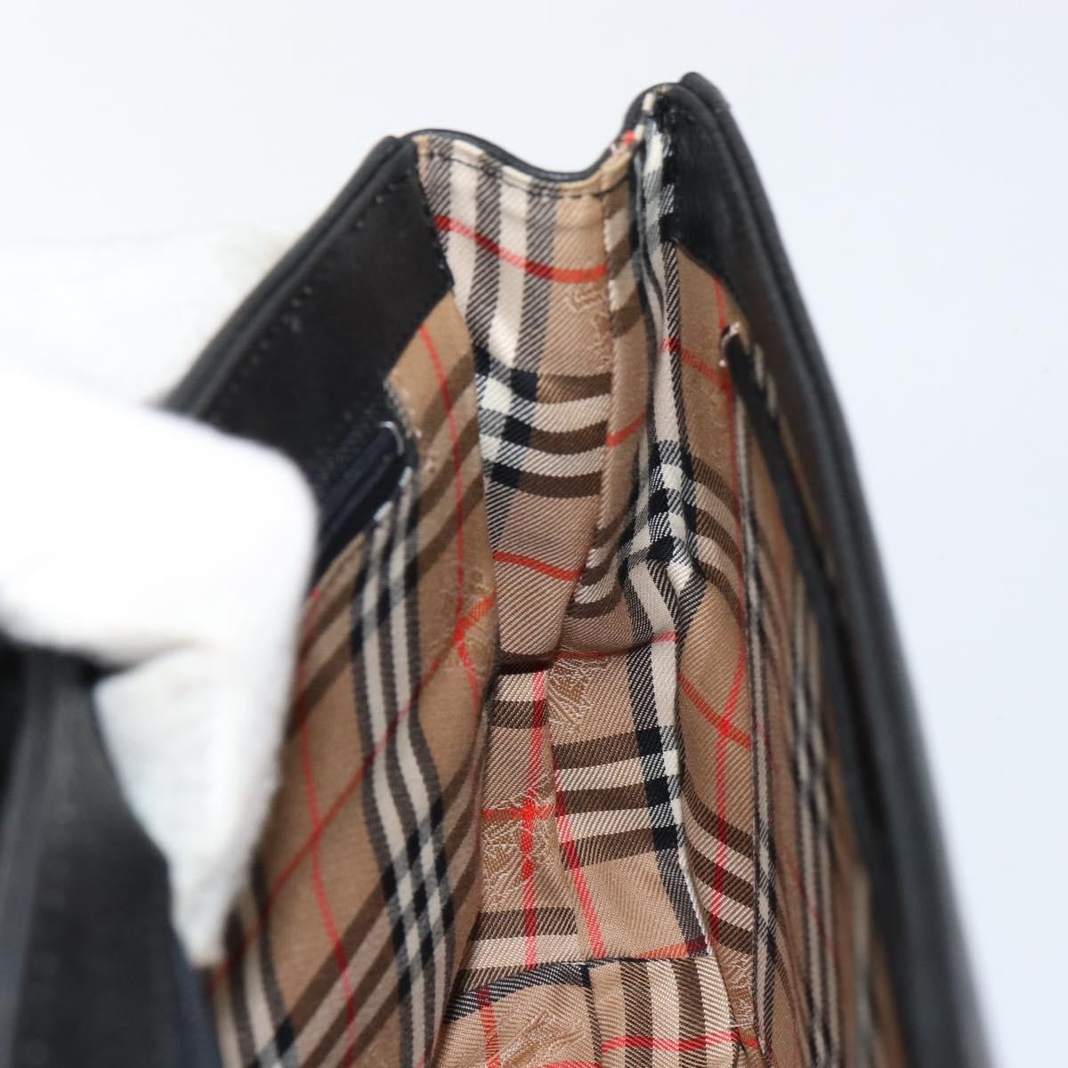 Burberry Vintage Handbag Leather, BLACK, LEATHER, Handbag