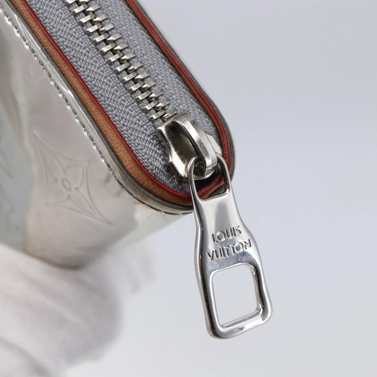 Louis Vuitton Zippy wallet vertical Monogram mirror, SILVER, CANVAS, Wallets