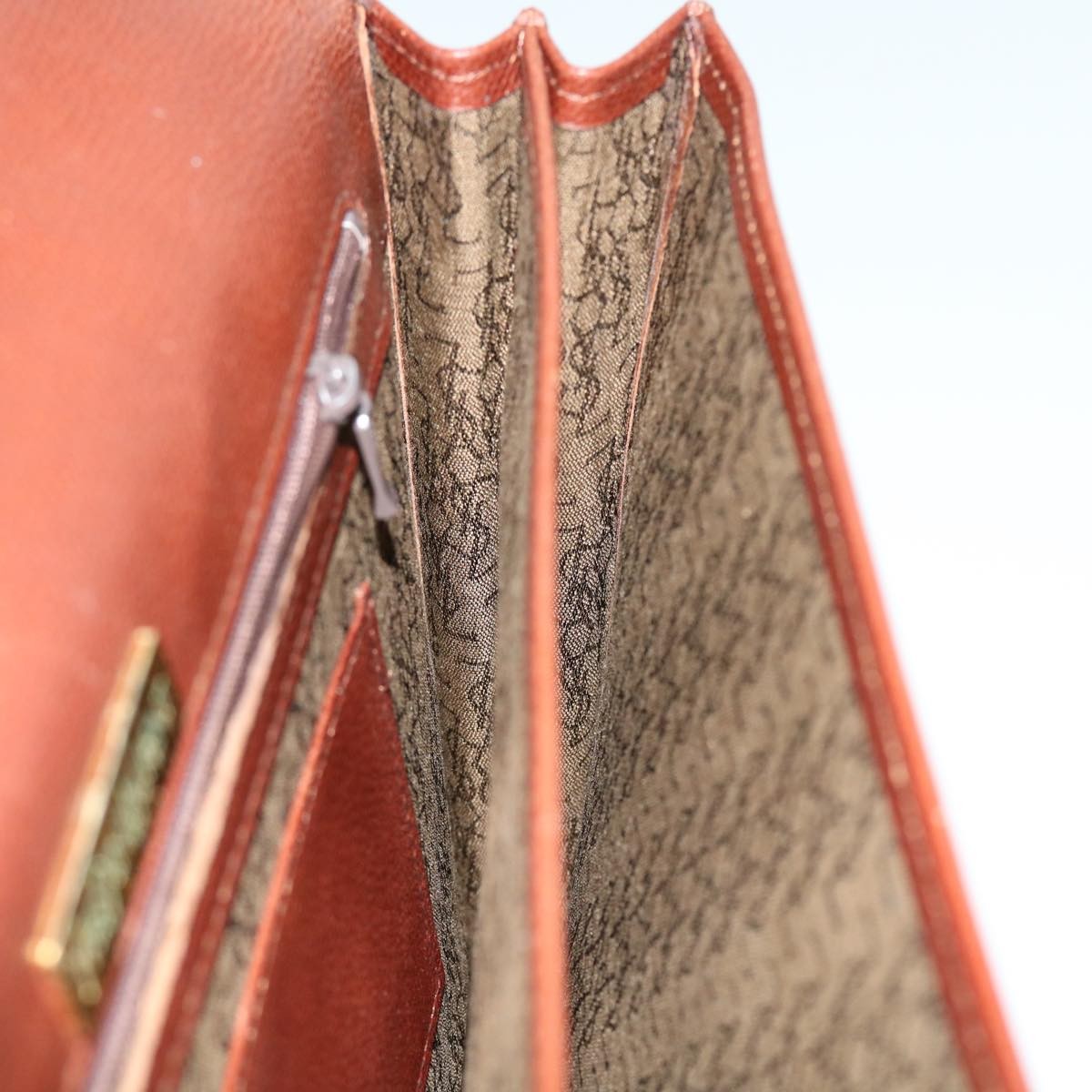 Saint Laurent Vintage Flap Document Holder Leather, BROWN, LEATHER, Briefcase