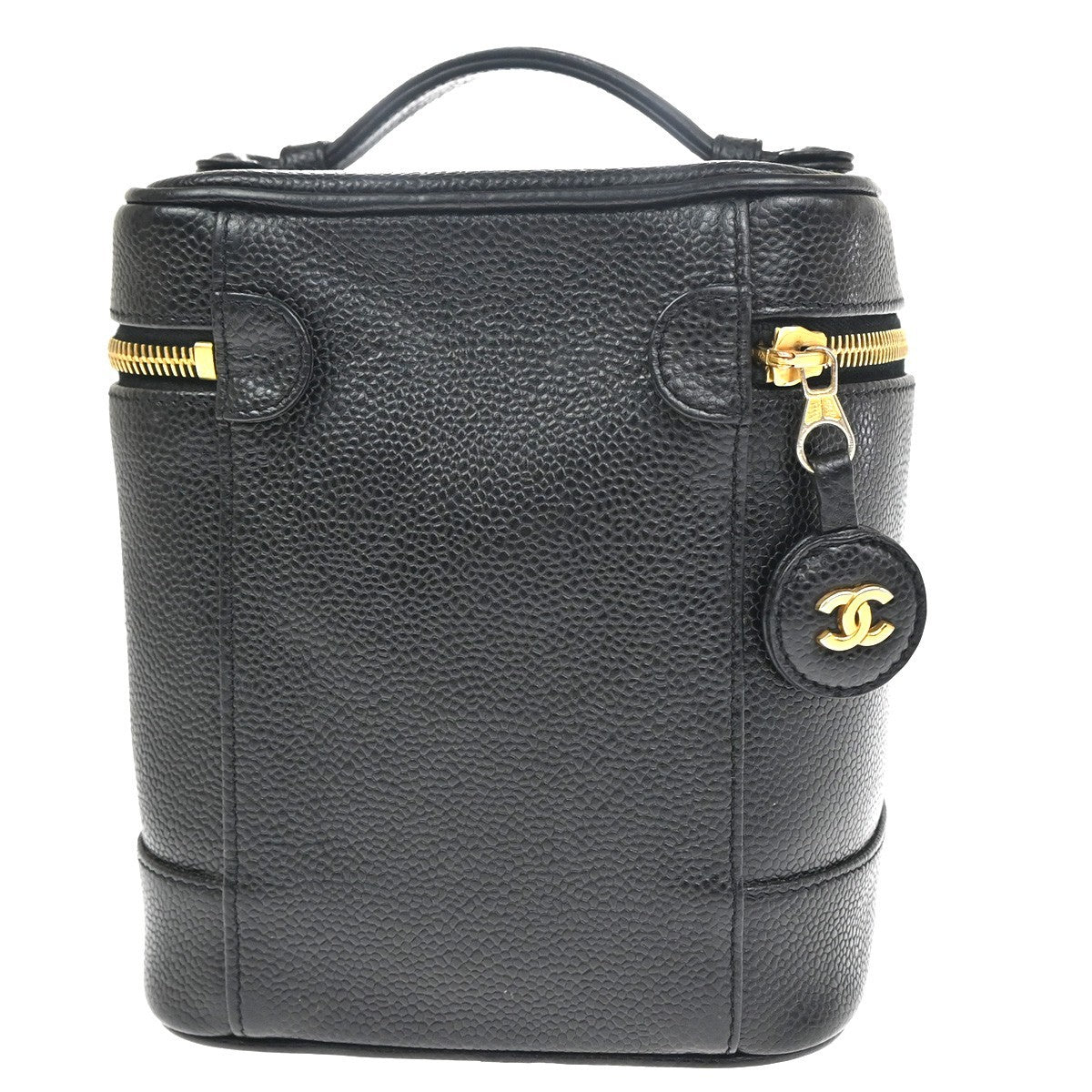 Chanel Vintage Timeless Cosmetic Case Caviar, Black, Leather, Handbag