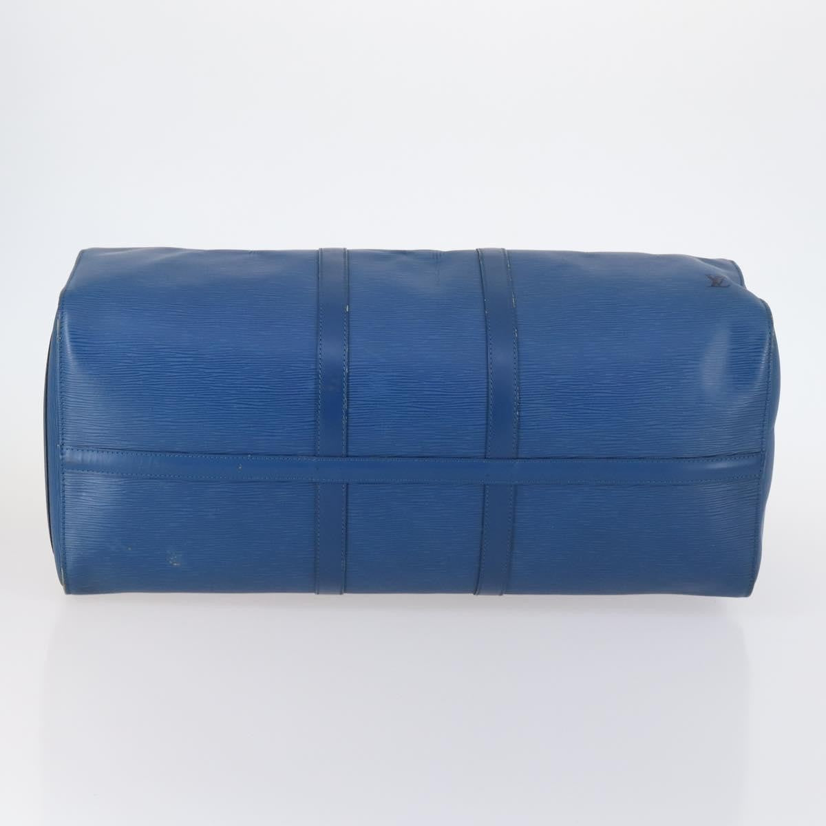 Louis Vuitton Keepall Bag Epi Leather, BLUE, LEATHER, Travel bag