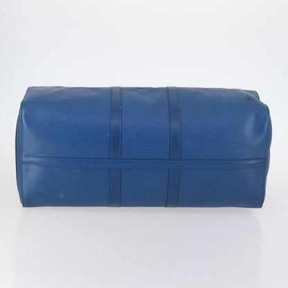 Louis Vuitton Keepall Bag Epi Leather, BLUE, LEATHER, Travel bag
