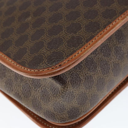 Celine Vintage Macadam Shoulder Bag Canvas and Leather, BROWN, CANVAS, Shoulder bag