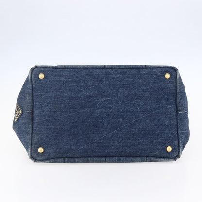Prada Canapa Open Tote Denim, BLUE, DENIM_JEANS, Tote bag