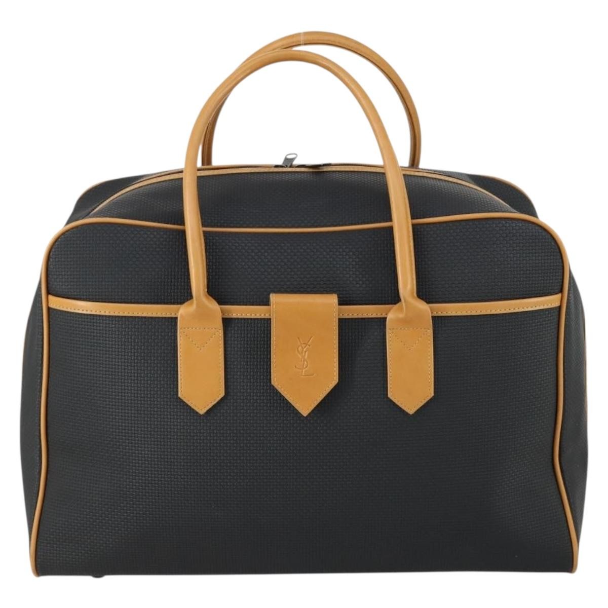 Saint Laurent Vintage Boston PVC Leather, BLACK, PVC, Travel bag