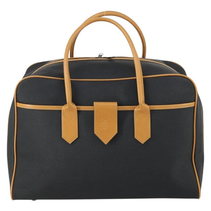 Saint Laurent Vintage Boston PVC Leather, BLACK, PVC, Travel bag