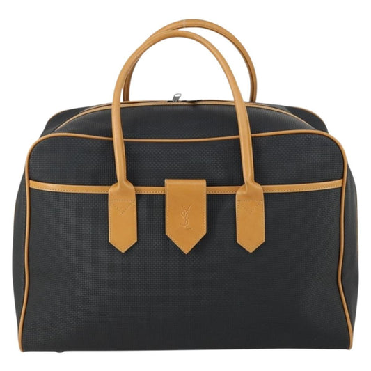 Saint Laurent Vintage Boston PVC Leather, BLACK, PVC, Travel bag