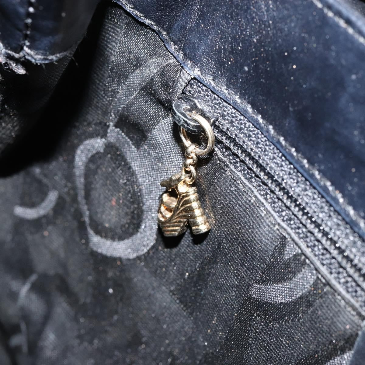 Salvatore Ferragamo Vintage Handbag Leather, BLACK, LEATHER, Handbag