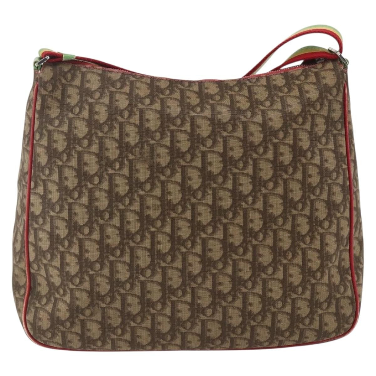 Christian Dior Vintage Rasta Messenger Bag Diorissimo Coated Canvas, BROWN, PVC, Shoulder bag