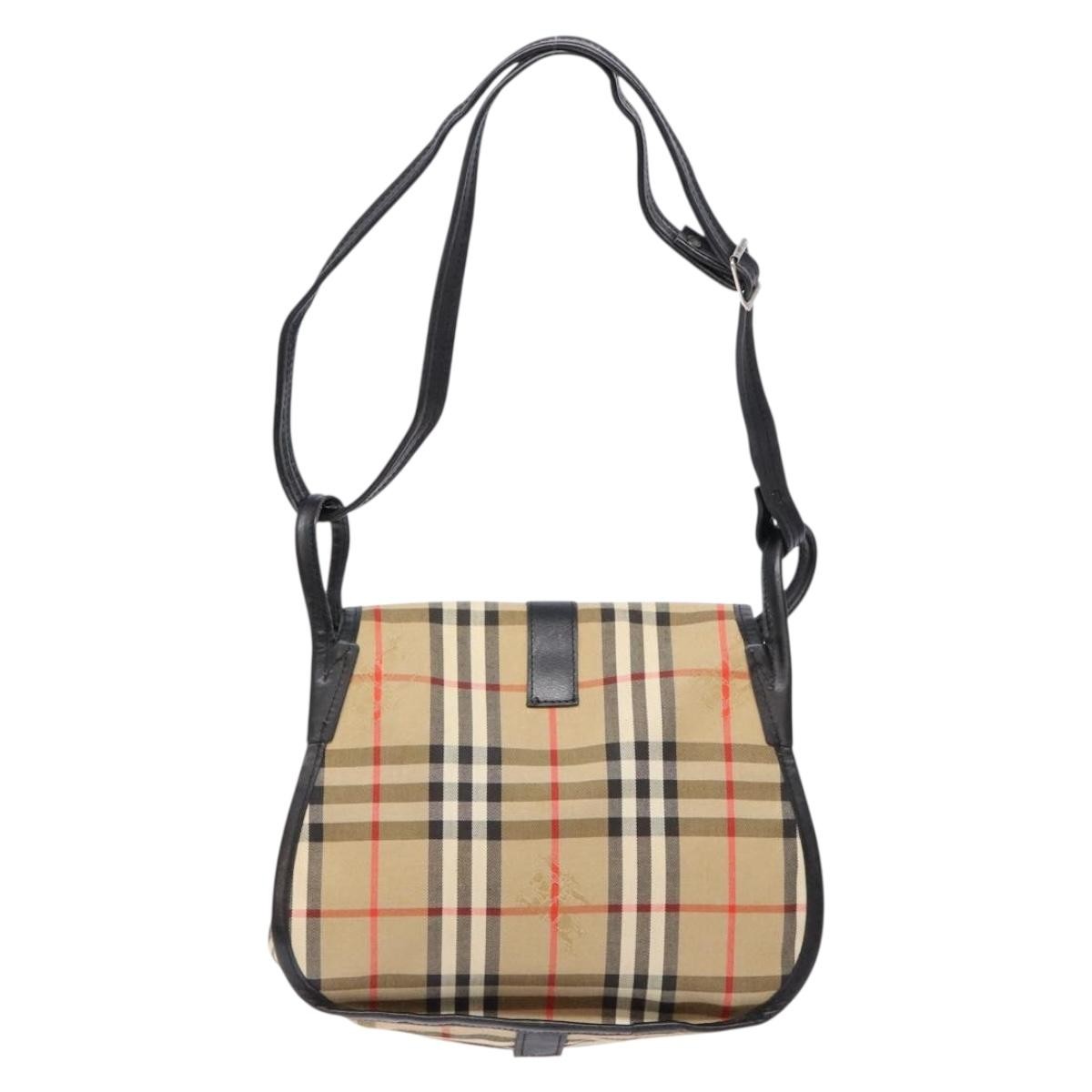 Burberry Flap Shoulder Bag Nova Check Coated Canvas, BEIGE, CANVAS, Shoulder bag