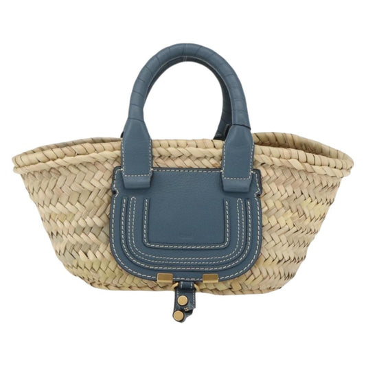 Chloe Marcie Basket Bag Raffia, Beige, Wicker, Tote Bag