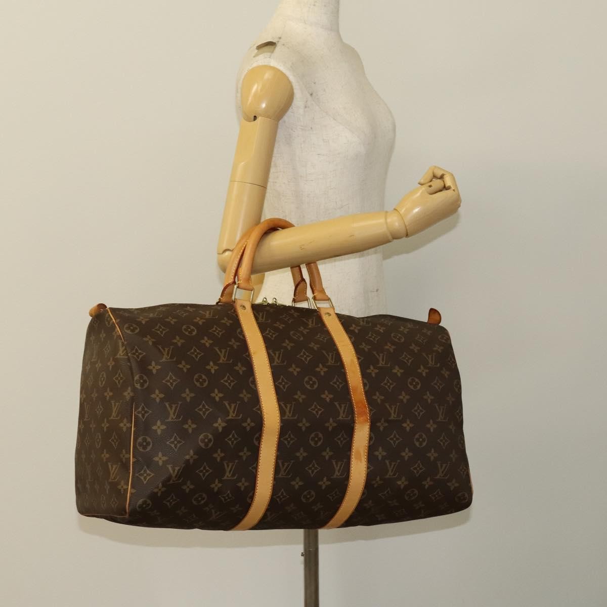 Louis Vuitton Keepall Bag Monogram Canvas, BROWN, CANVAS, Travel bag