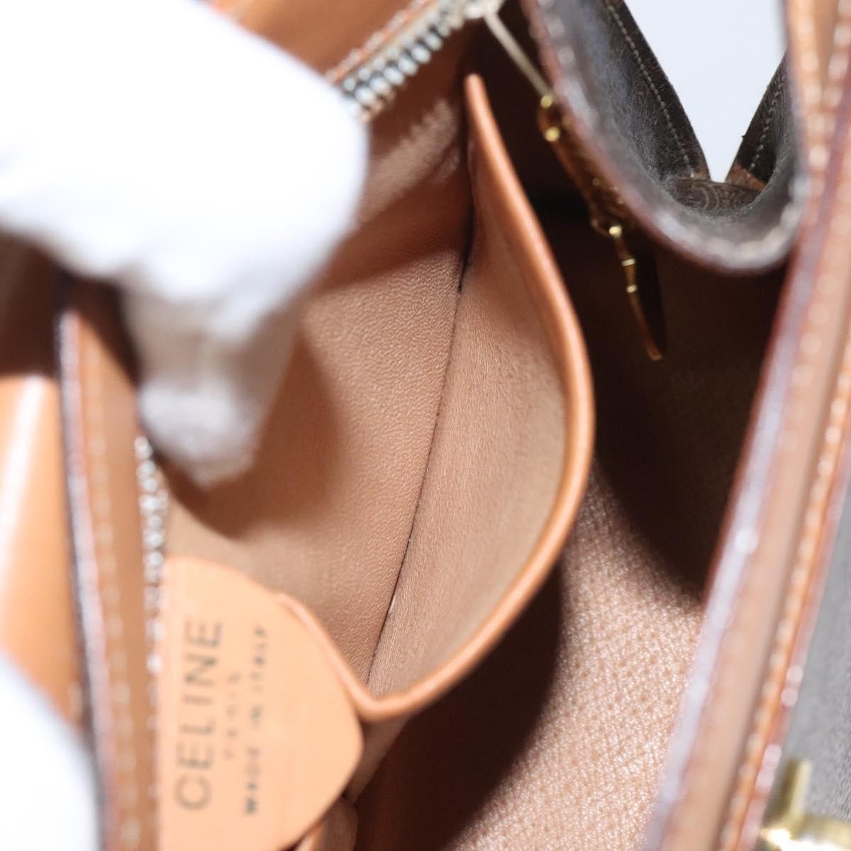 Celine Triomphe vintage handbag Macadam canvas, BROWN, CANVAS, Handbag