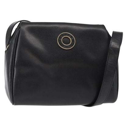 Celine Vintage Circle Logo Crossbody Bag Leather, BLACK, LEATHER, Shoulder bag