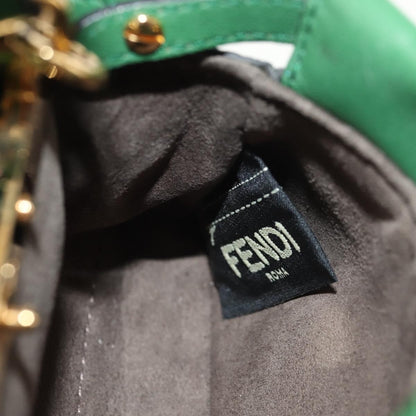 Fendi Peekaboo Bag Leather, GREEN, LEATHER, Handbag