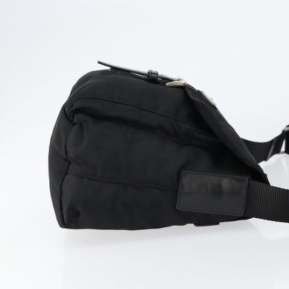 Prada Buckle Messenger Bag Tessuto, BLACK, NYLON, Shoulder bag