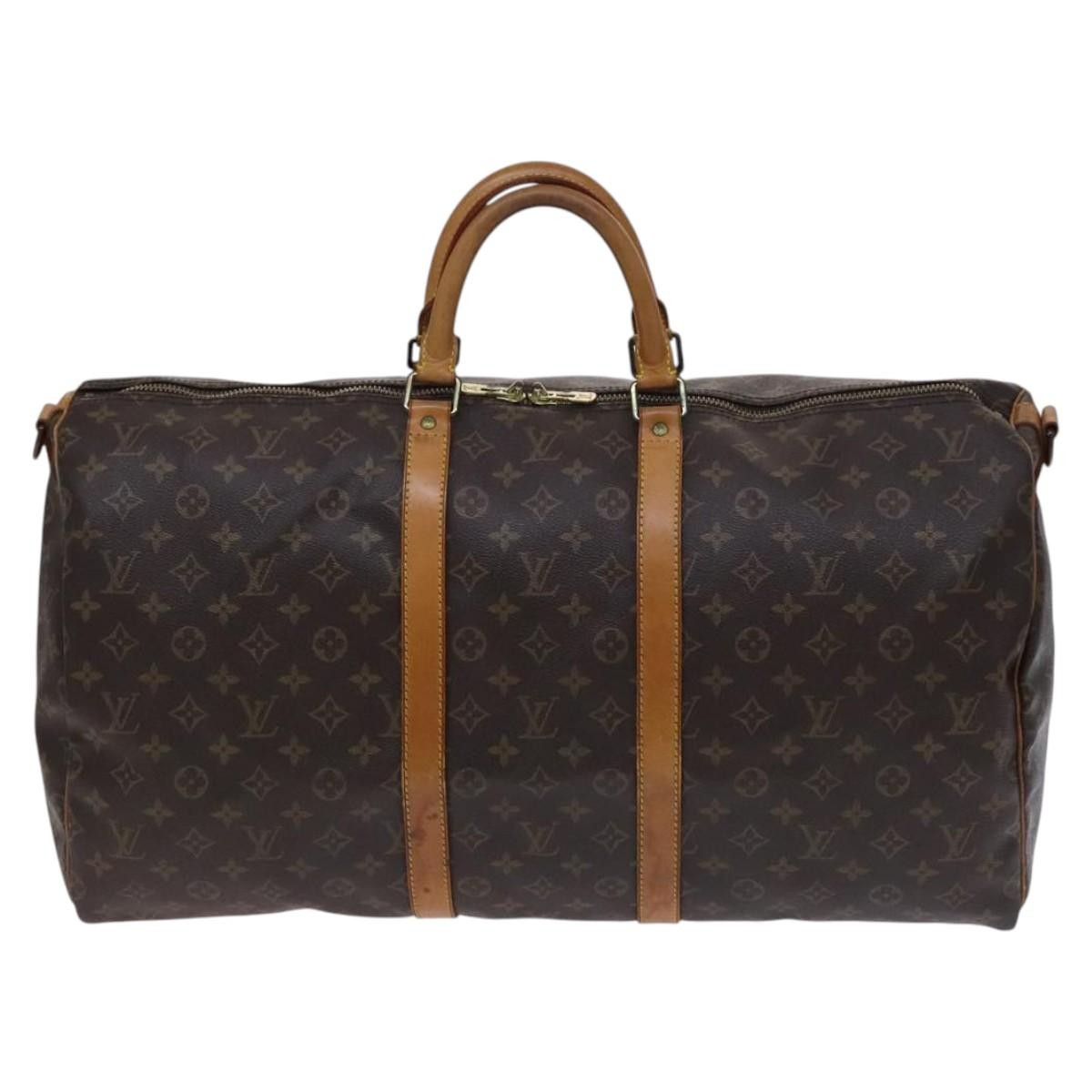 Louis Vuitton Keepall Bag Monogram Canvas, BROWN, CANVAS, Travel bag