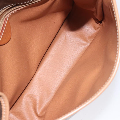 Celine Vintage Macadam Shoulder Bag Canvas and Leather, Brown, Canvas, Shoulder Bag