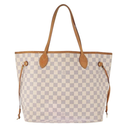 Louis Vuitton Neverfull Tote Damier, WHITE, CANVAS, Tote bag