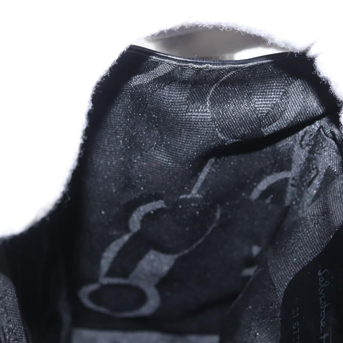 Salvatore Ferragamo Gancini handbag Leather, BLACK, LEATHER, Handbag