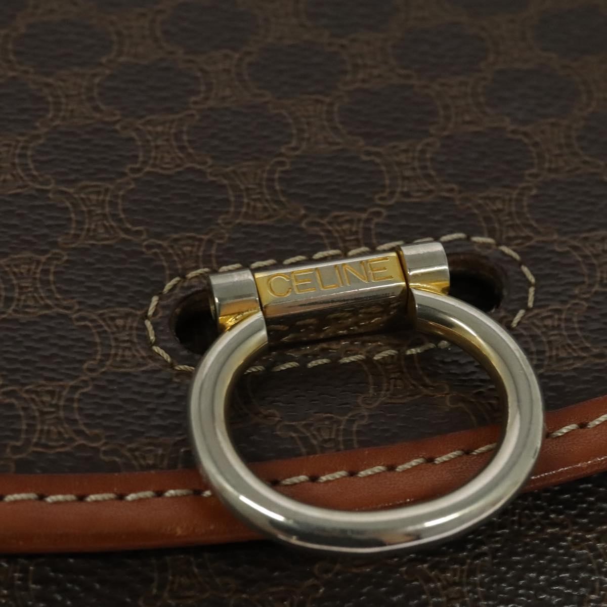 Celine Tricolor Trapeze Bag Leather, BROWN, CANVAS, Handbag