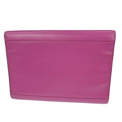 Celine Circle logo Leather, PINK, LEATHER, Clutche & pouche