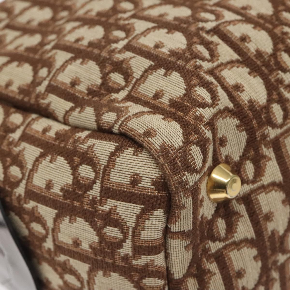 Christian Dior Vintage Trotter Handbag Canvas, BEIGE, CANVAS, Handbag