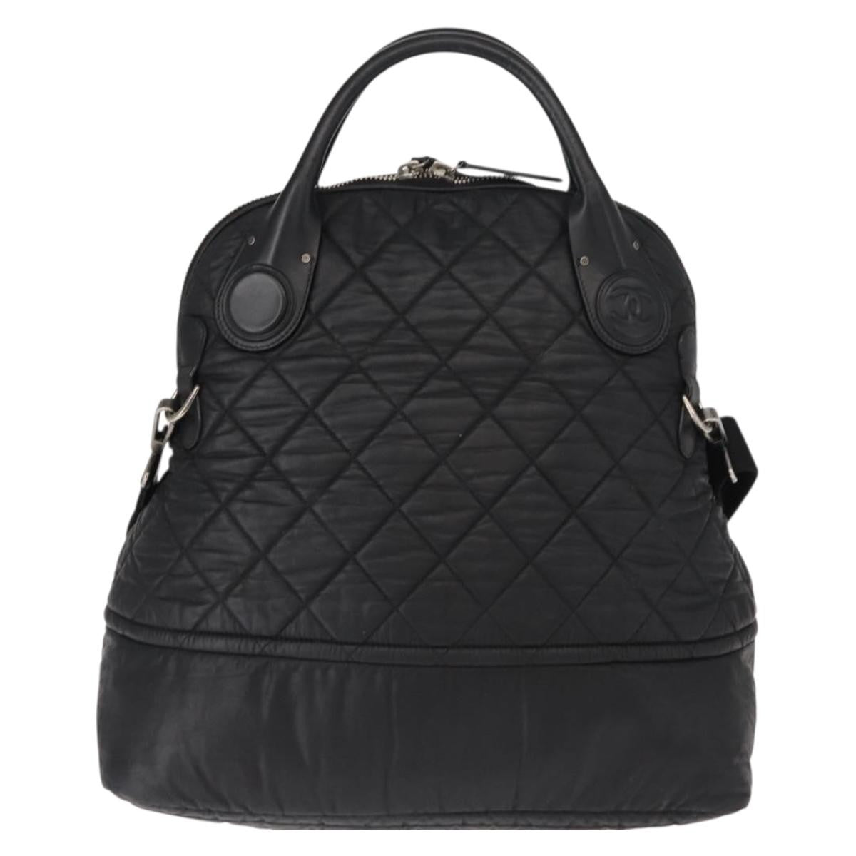Chanel Vertical Sport Weekender Bag Quilted Nylon, BLACK, NYLON, Travel bag