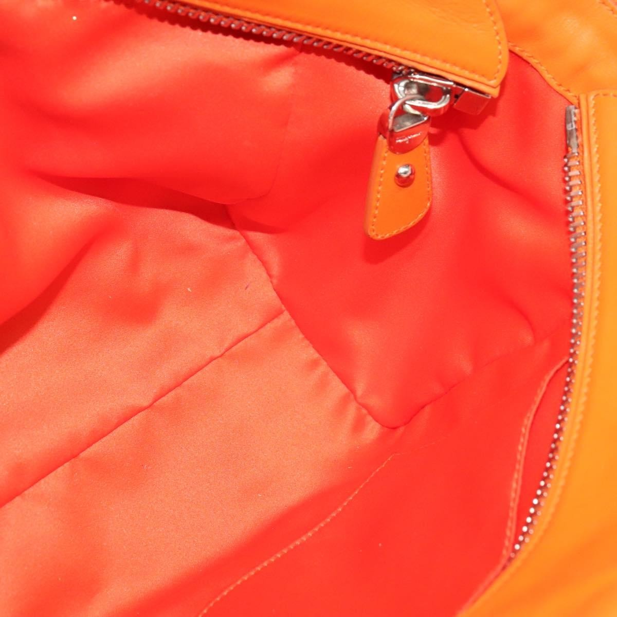 Salvatore Ferragamo Gancini handbag Canvas and Leather, ORANGE, CANVAS, Handbag