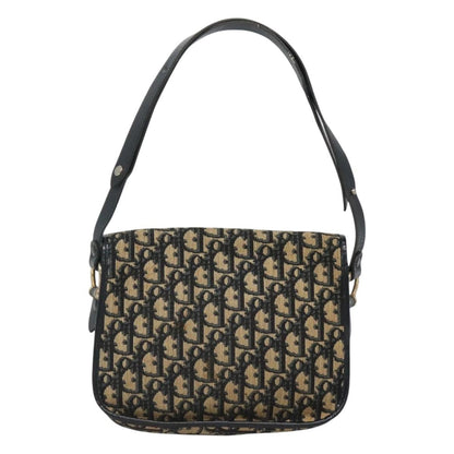 Christian Dior Vintage CD Logo Shoulder Bag Leather, NAVY, CANVAS, Shoulder bag