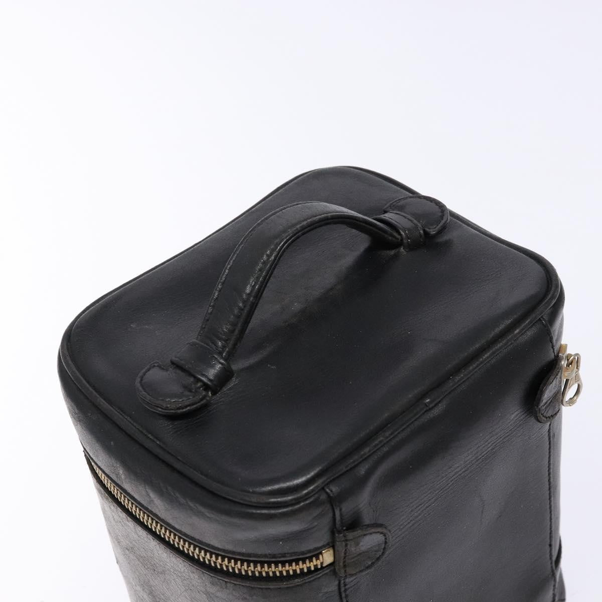 Chanel Vanity pouch Leather, BLACK, LEATHER, Toiletry Case