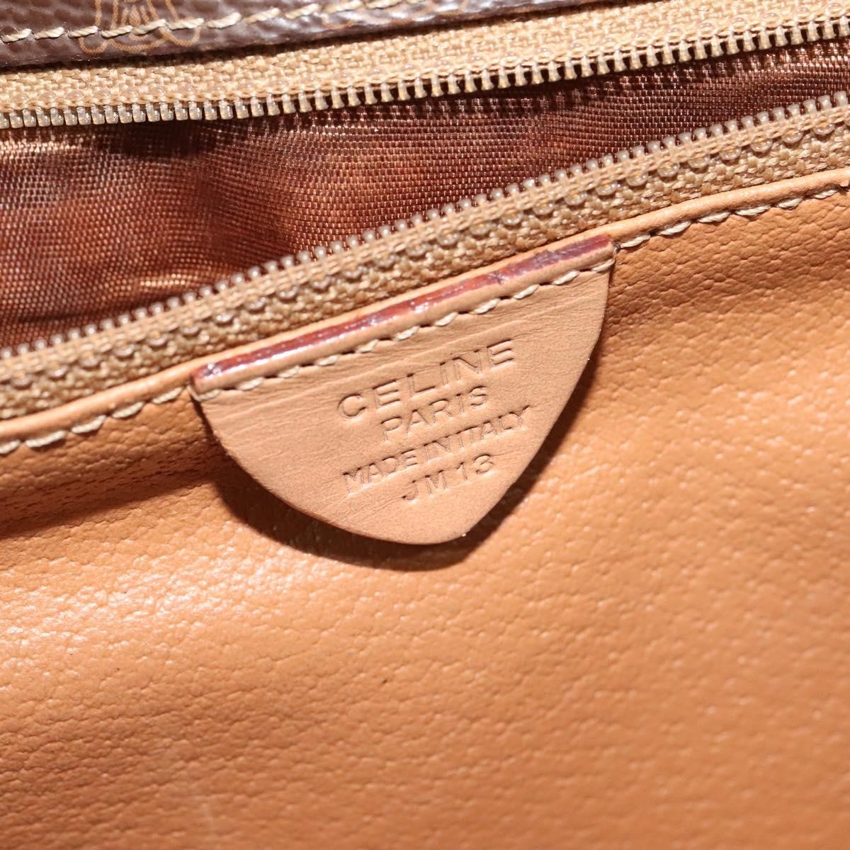 Celine Vintage Macadam Shoulder Bag Canvas and Leather, BROWN, CANVAS, Shoulder bag