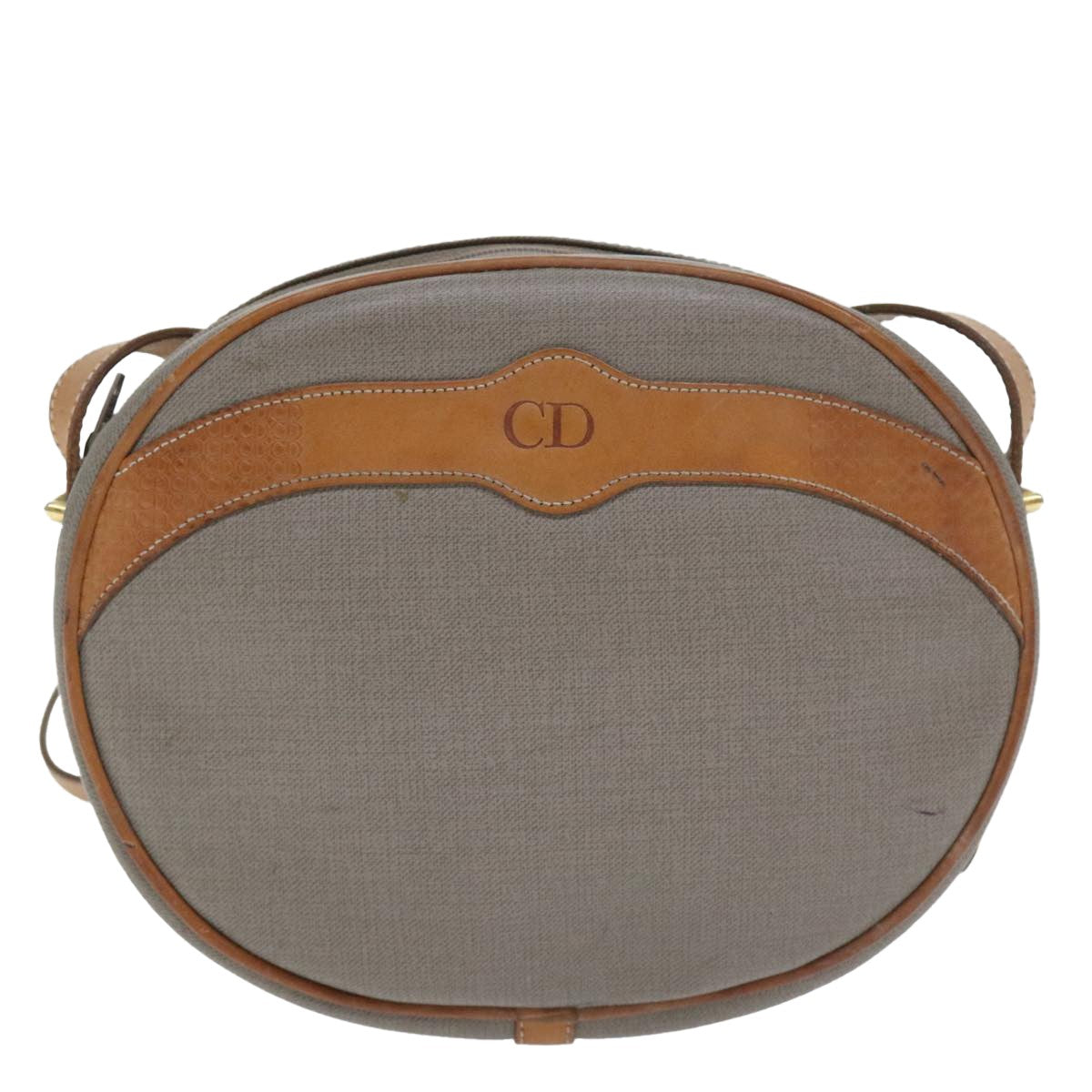 Christian Dior CD Shoulder bag Canvas and Leather, GRAY, CANVAS, Shoulder bag