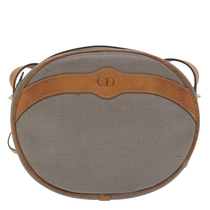 Christian Dior CD Shoulder bag Canvas and Leather, GRAY, CANVAS, Shoulder bag