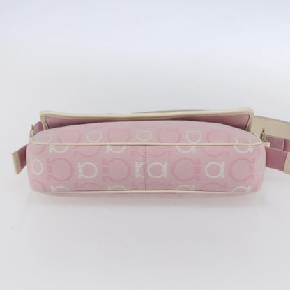 Salvatore Ferragamo Gancini Shoulder Bag Canvas, PINK, CANVAS, Shoulder bag
