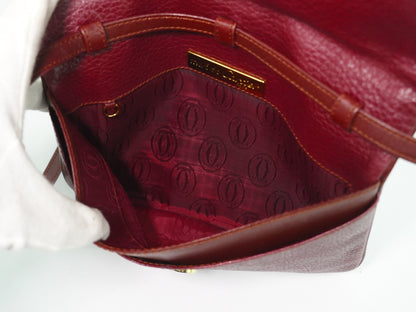 cartier Must de Cartier Shoulder Bag Leather, BURGUNDY, LEATHER, Shoulder bag