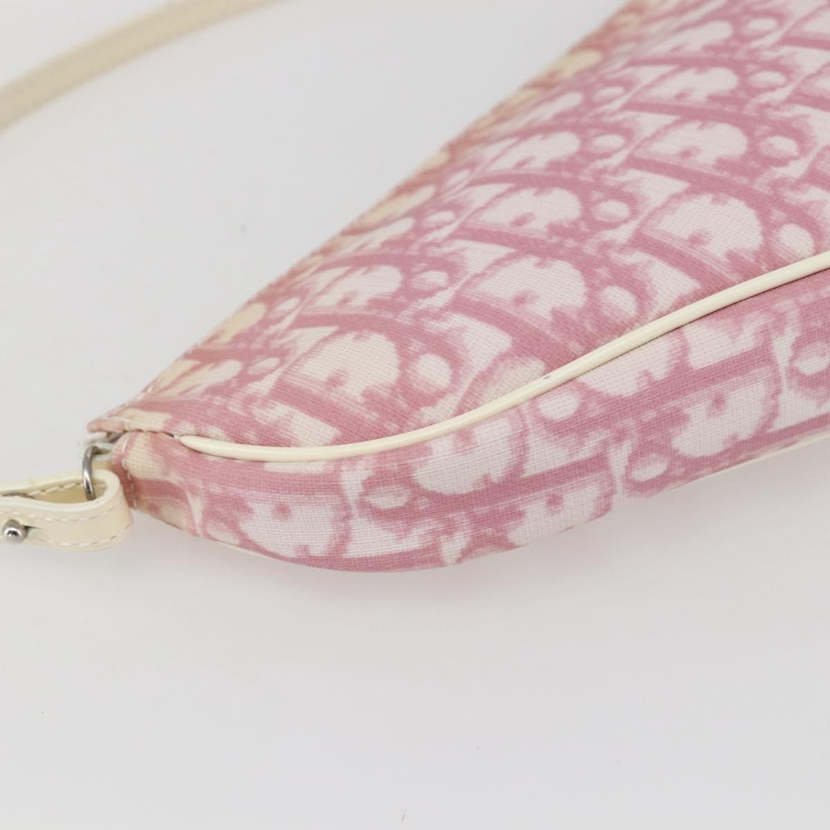 Christian Dior Vintage Saddle Bag Diorissimo Canvas, PINK, CANVAS, Shoulder bag