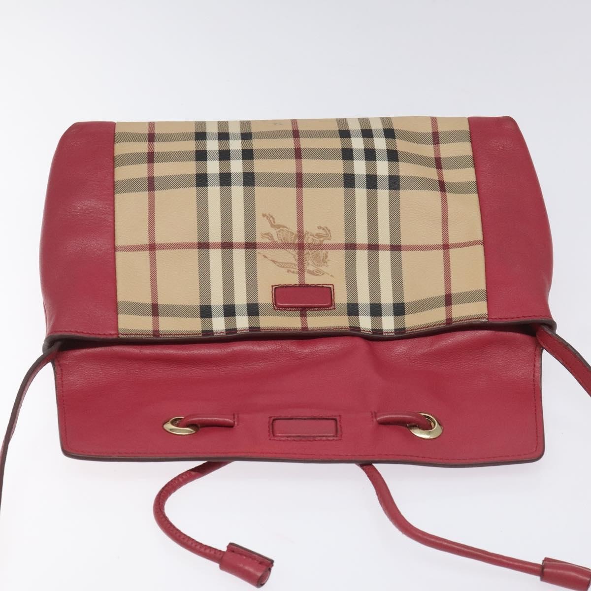 Burberry Flap Shoulder Bag Nova Check Coated Canvas, PINK, CANVAS, Shoulder bag