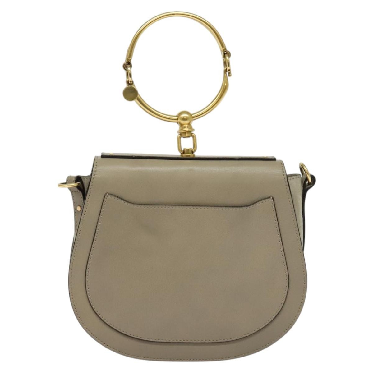 Chloe Nile Crossbody Bag Leather, BEIGE, LEATHER, Shoulder bag