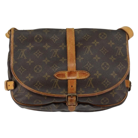 Louis Vuitton Saumur Handbag Monogram Canvas, BROWN, CANVAS, Shoulder bag