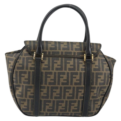 Fendi Zucca spalmati Zucca canvas spalmati flap rounded, BROWN, CANVAS, Handbag