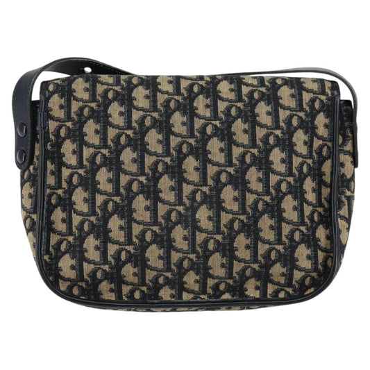 Christian Dior Vintage Trotter Shoulder Bag Canvas, NAVY, CANVAS, Shoulder bag