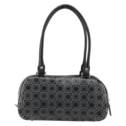Salvatore Ferragamo Gancini handbag Leather, BLACK, LEATHER, Handbag