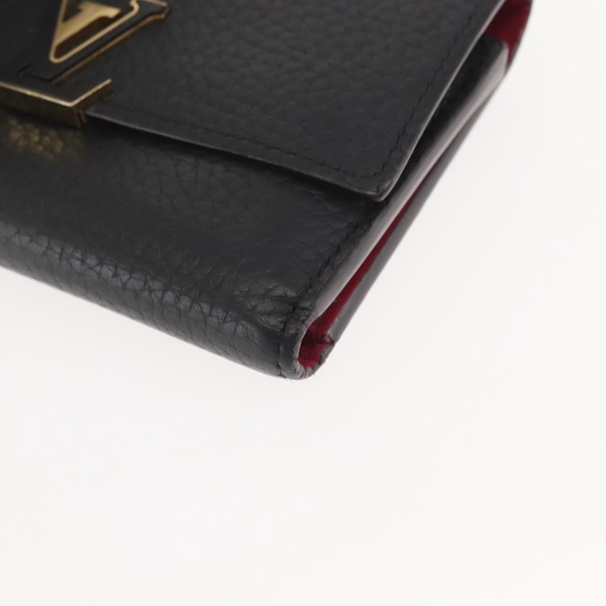 Louis Vuitton Capucines Compact wallet Leather, BLACK, LEATHER, Wallets