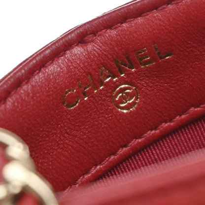 Chanel Tech Me Out Clutch With Chain Lambskin, RED, LEATHER, Clutche & pouche