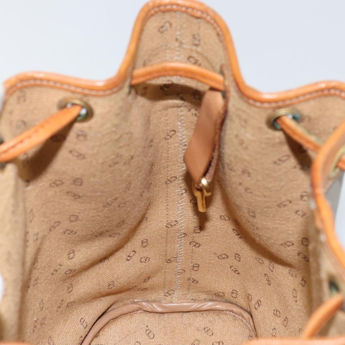 Christian Dior Drawstring Shoulder Bag Canvas and Leather, GRAY, CANVAS, Shoulder bag