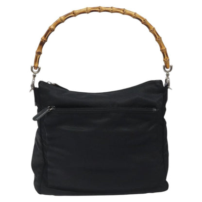 Gucci Vintage Bamboo Shoulder Bag Nylon, BLACK, NYLON, Shoulder bag
