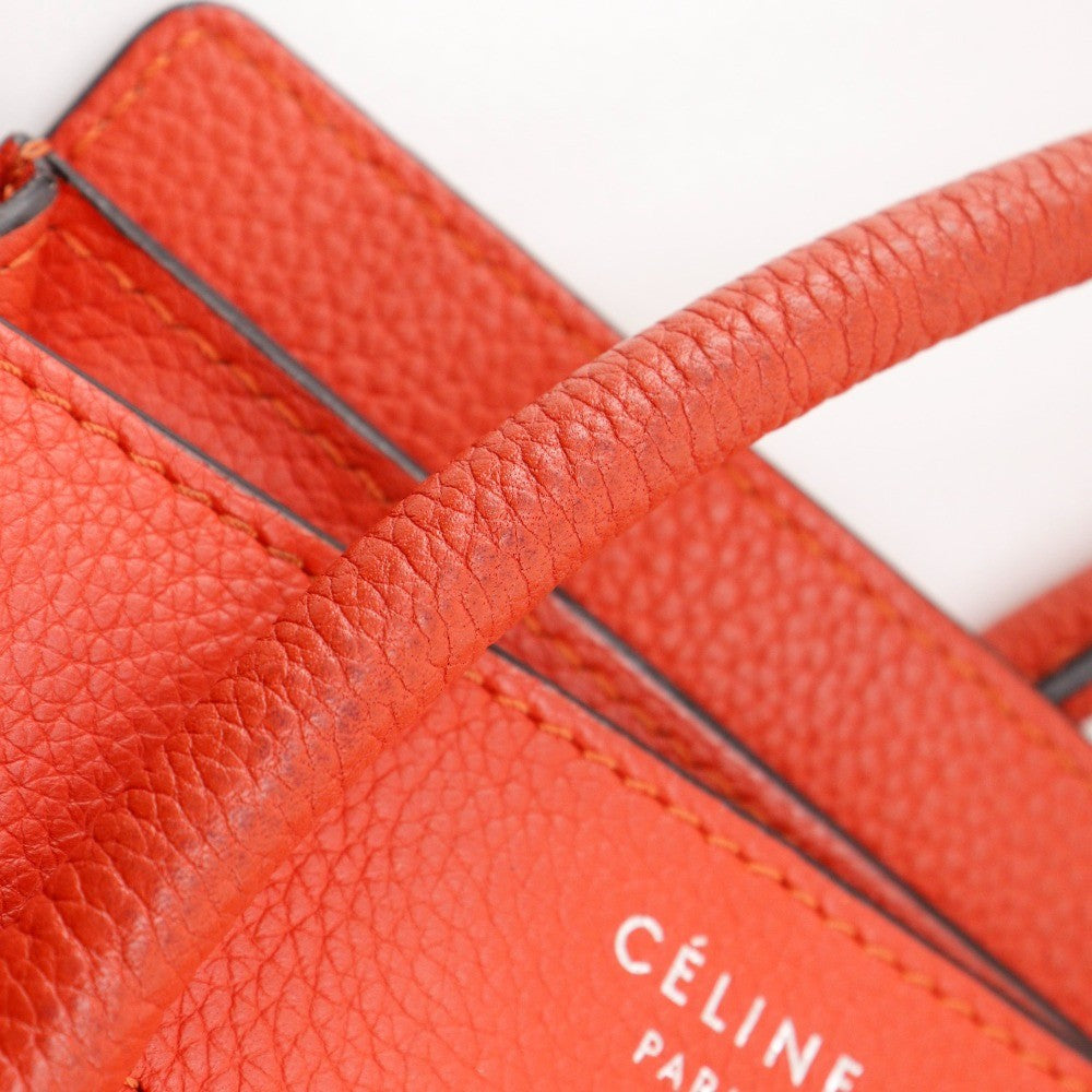 Celine Luggage Bag Grainy Leather, ORANGE, LEATHER, Handbag