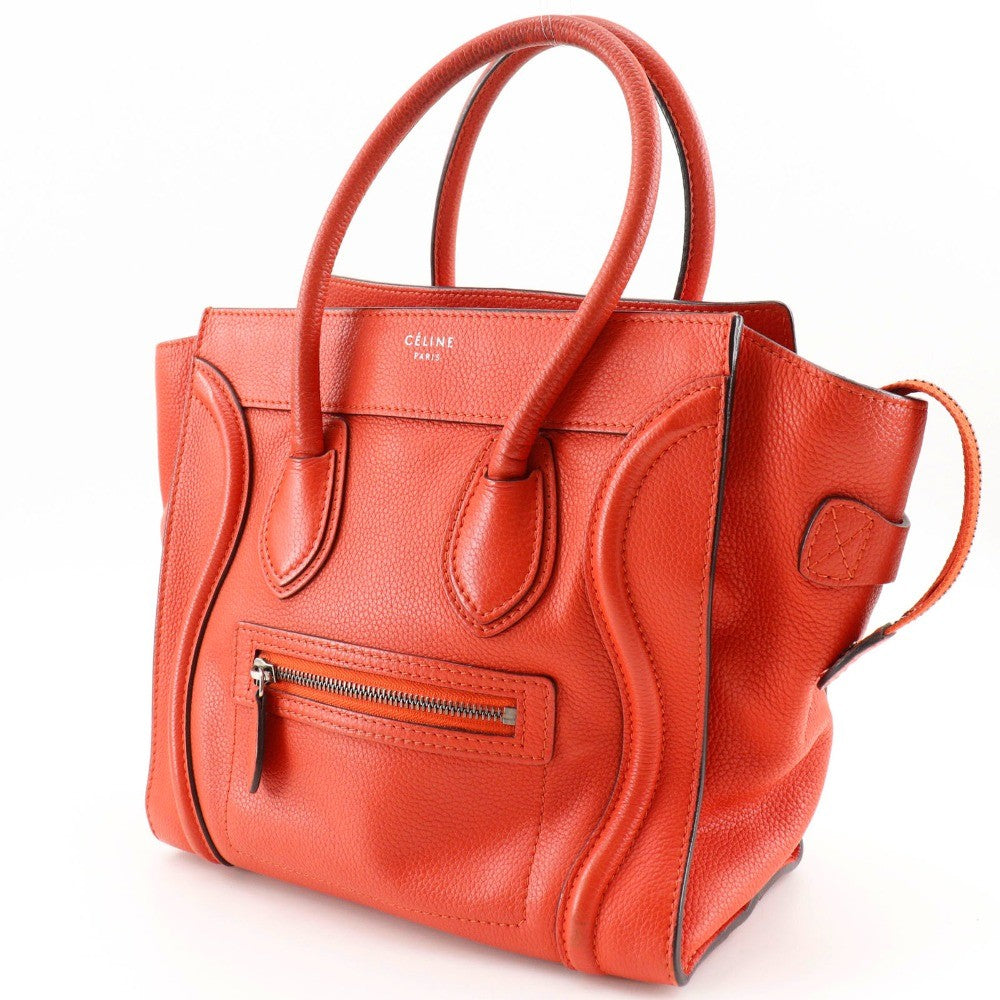 Celine Luggage Bag Grainy Leather, ORANGE, LEATHER, Handbag
