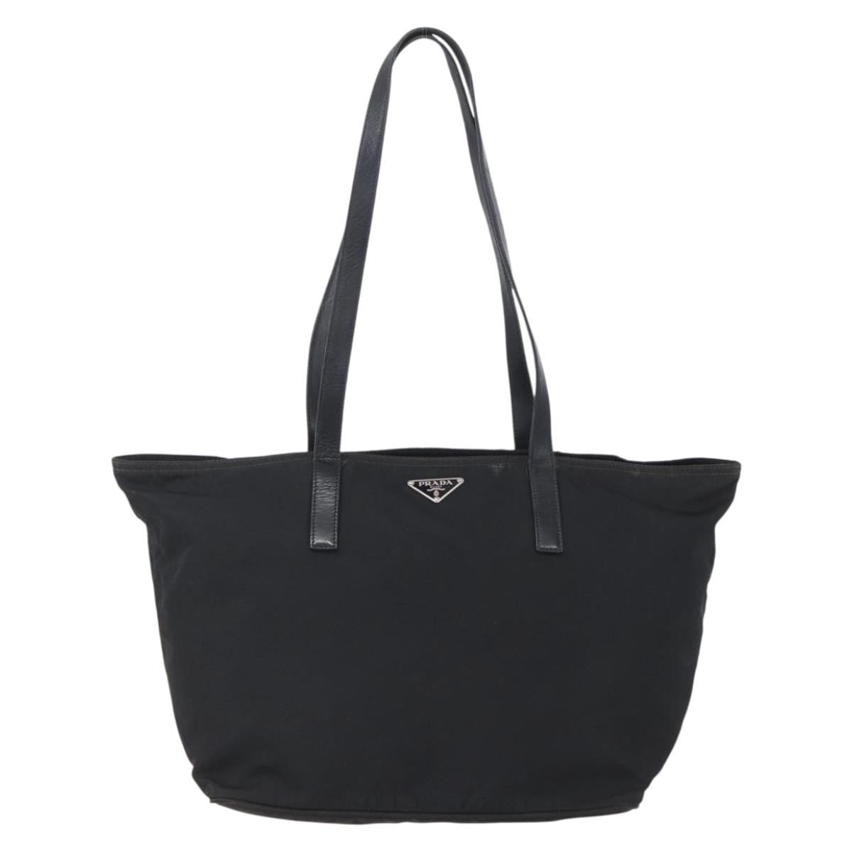 Prada Vintage Zip Tote Tessuto, BLACK, NYLON, Tote bag